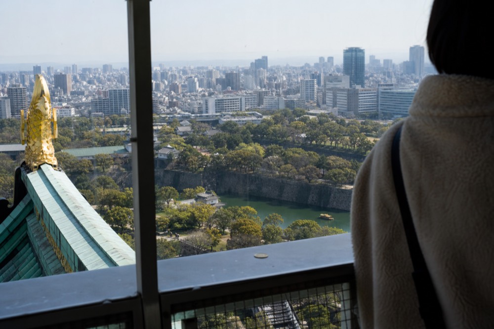 Osaka city skyline seen from a high observation deck in clear weather
