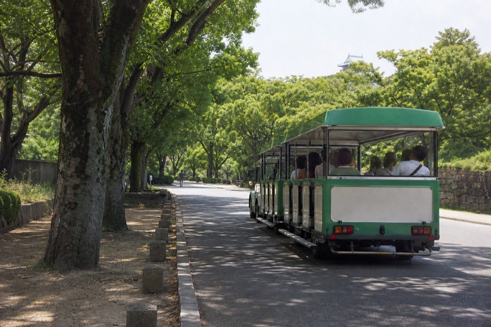 Osaka Castle Road Train on a park path